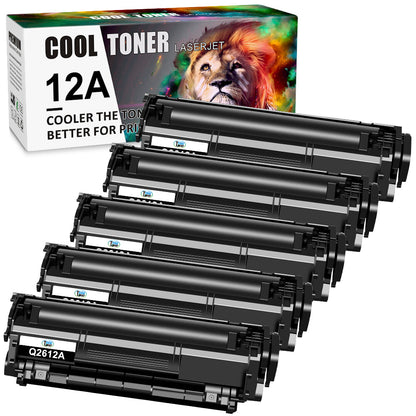 5PK Q2612A 12A Toner Cartridge Fits for HP LaserJet 1020 1022n 3050 3052 printer
