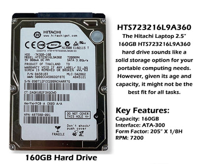 Hitachi HTS723216L9A360 160GB 7.2K RPM SATA 3Gb/s 16MB Cache 2.5" HDD 0A58103