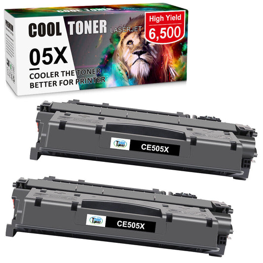 2x High Yield CE505X Toner Compatible With HP 05X LaserJet P2055dn P2055d P2050