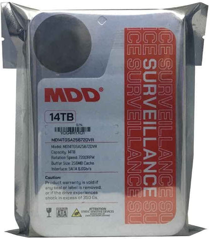 MDD 14TB 7200RPM 256MB Cache SATA 6G 3.5" Surveillance Hard Drive CCTV/ DVR/ NVR