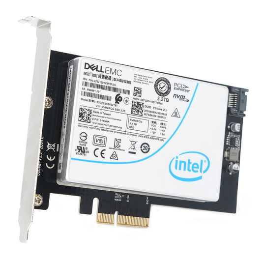 3.2TB Intel TB NVMe Enterprise SSD with PCIe x4 U.2 Adapter Card SSDPE2KE032T8TB