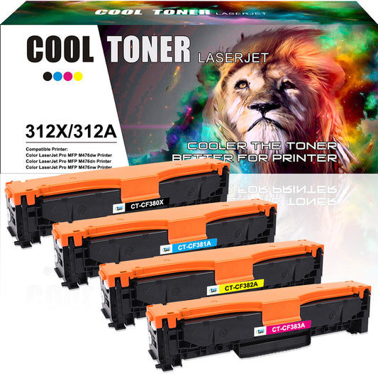 4PK Compatible with HP CF380X 312X Toner Laserjet Pro MFP M476dn M476dw M476nw