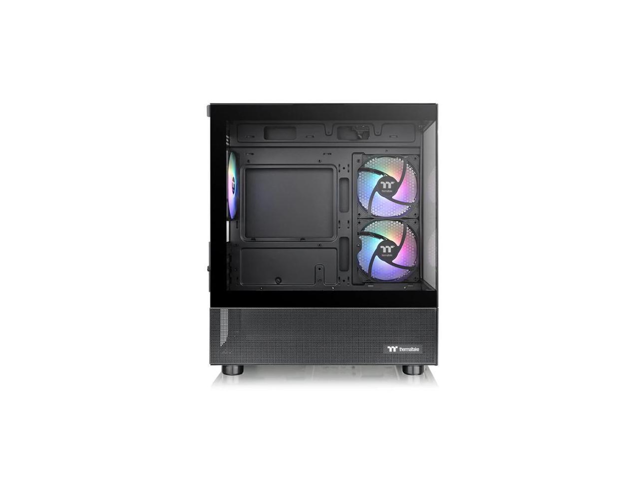 View 170 TG ARGB Black Micro-ATX Case; 3x120mm ARGB Fans included; Supports Up t