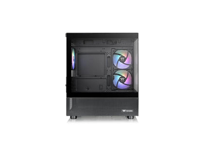 View 170 TG ARGB Black Micro-ATX Case; 3x120mm ARGB Fans included; Supports Up t