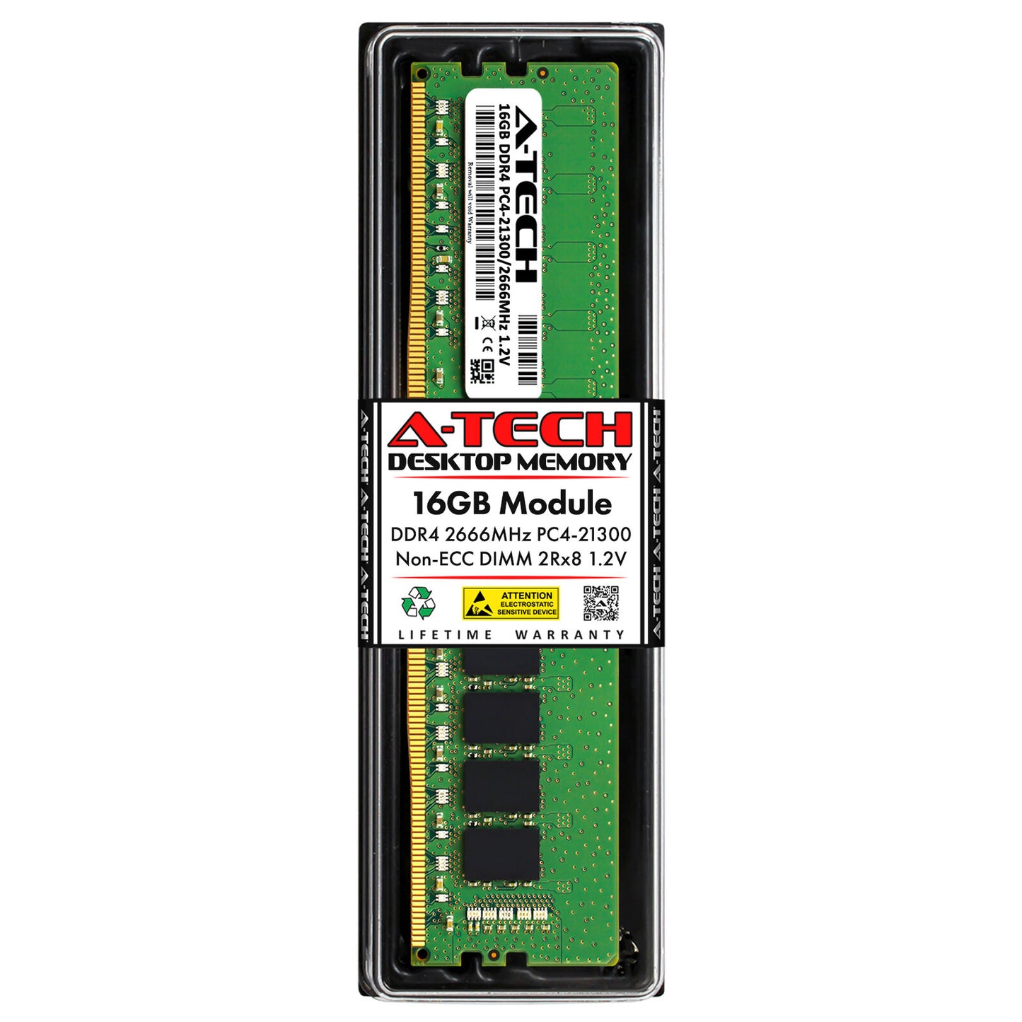 16GB DDR4-2666 2Rx8 PC4-21300 1.2V DIMM (HP 3TK83AA Equivalent) Memory RAM
