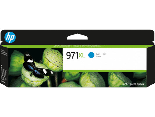 HP 971XL High Yield Cyan Original Ink Cartridge, ~6,600 pages, CN626AM
