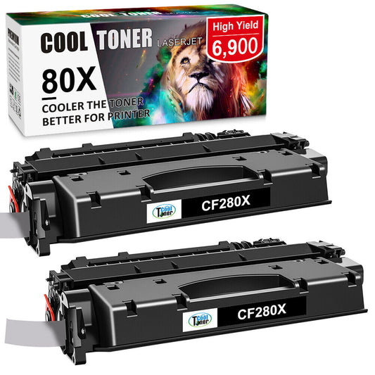 2 Pack 80X Toner Cartridge for HP CF280X Laserjet Pro 400 M425dn M401dn M401n