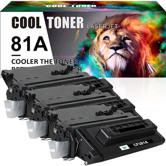 3PK CF281A BK Toner fit for HP 81A LaserJet Enterprise M605dn M605X M606dn M630f