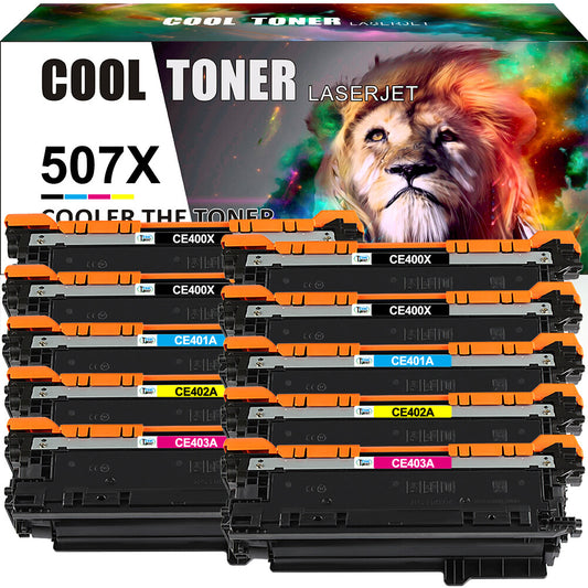 10 x CE400X Toner Compatible With HP 507X LaserJet Pro 500 M551n M570dn M575dn