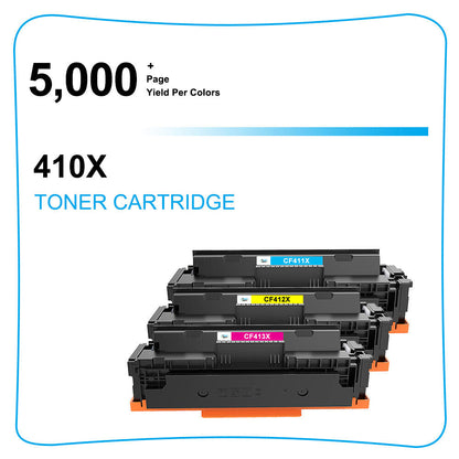 6PK CF410X -3X Toner Compatible with 410X HP M452dw M452nw M452dn MFP M477fnw