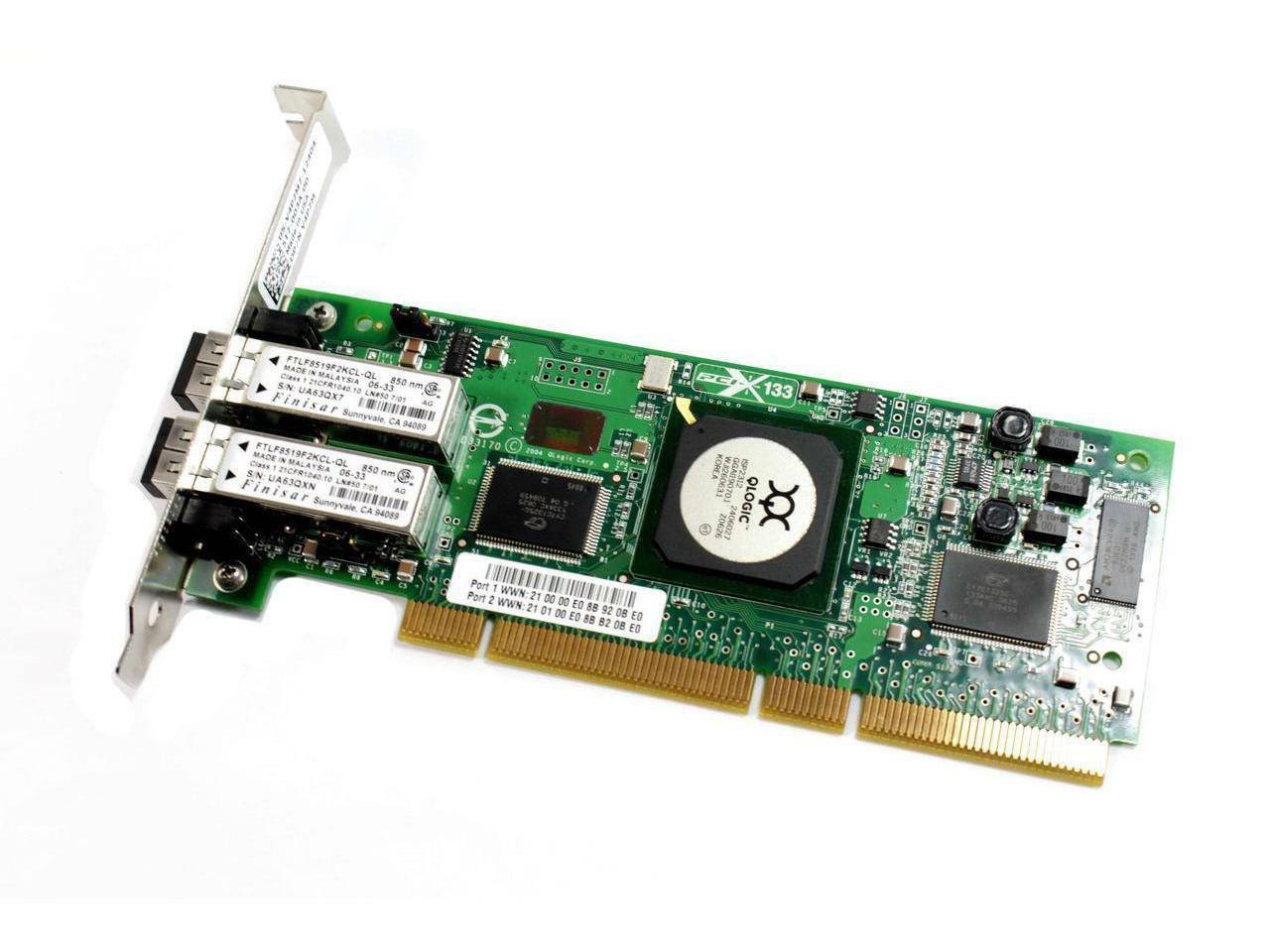QLogic FTLF8519F2KCL-QL Fiber Channel PCI-X 2Gbps Server Dual Port Cards V4P7M
