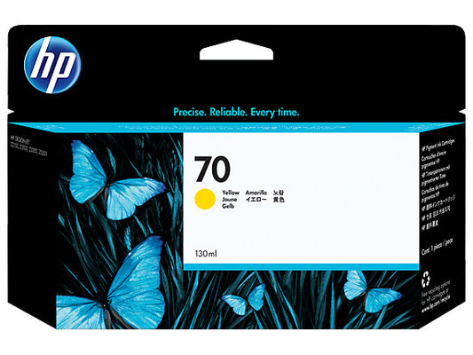 HP 70 130-ml Yellow DesignJet Ink Cartridge, C9454A