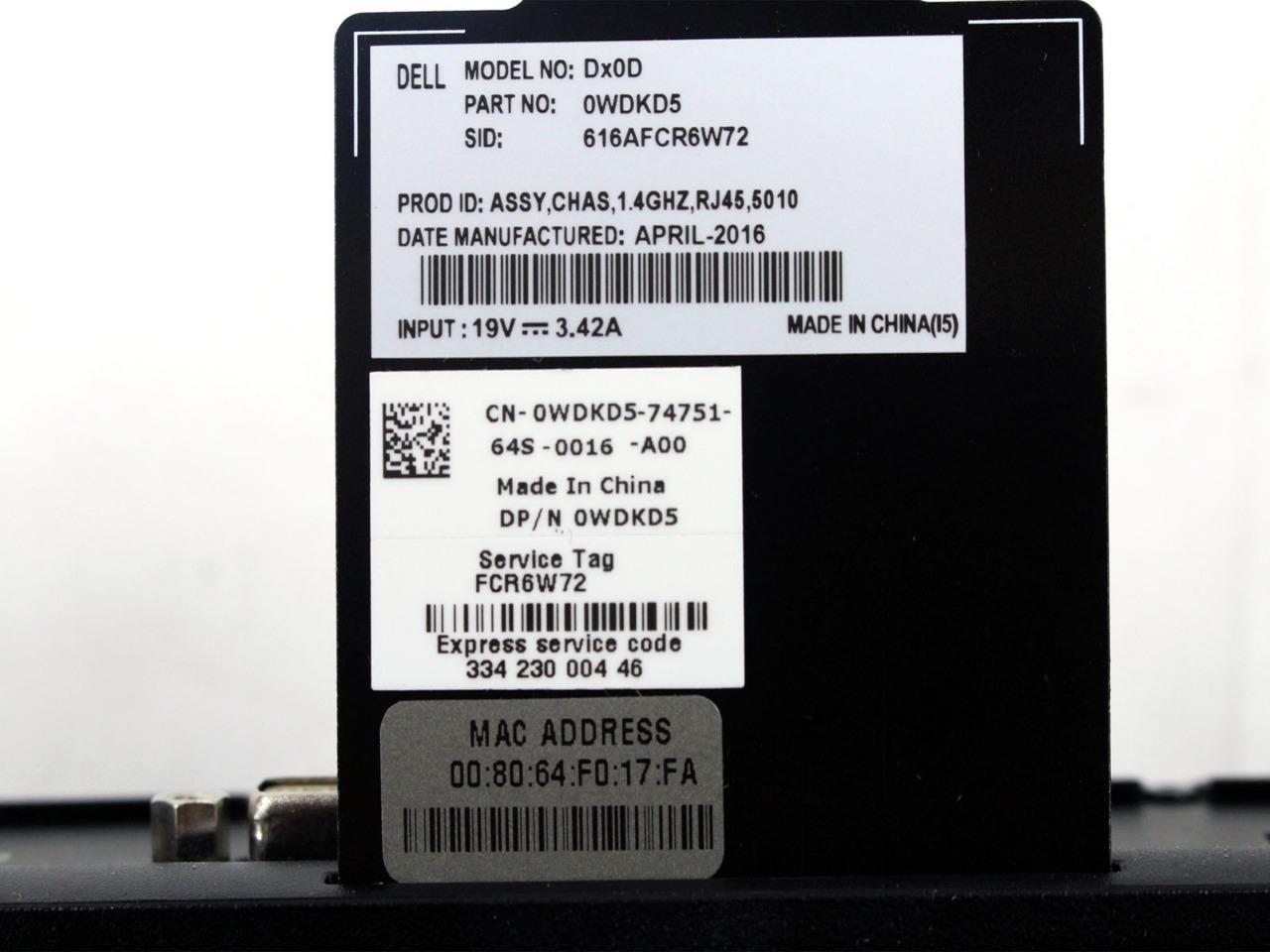 OEM Dell Wyse 5010 Dx0D ZC Thinos Lite 8GB Flash 2GB Ram WDKD5+KIT Thin Client