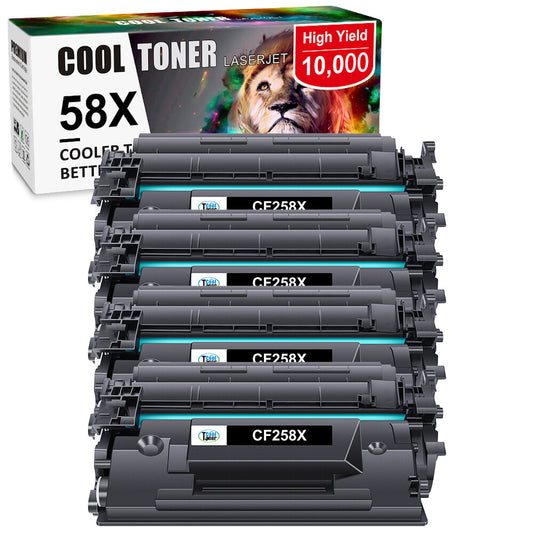 4PK CF258X Toner Cartridge For HP 58X LaserJet Pro M404dn M404 M428dw [No Chip]