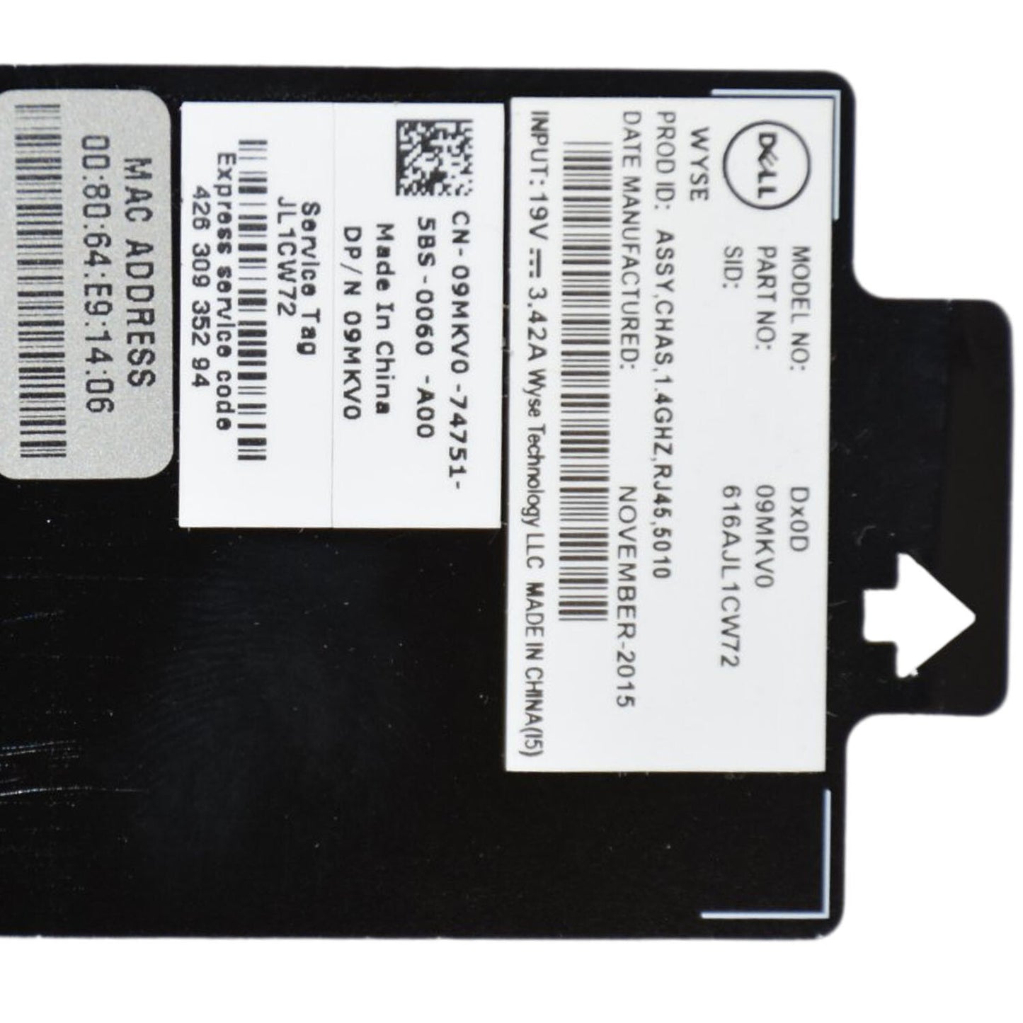 Dell Wyse Dx0D 5010 AMD G-T48E 1.40GHz DDR3 SDRAM Thin Client 9MKV0+device only