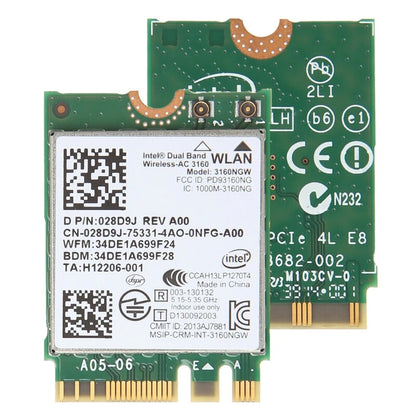 Lot X 5 Dell Intel Wireless-AC 3160 Dual Band WLAN WiFi Bluetooth M.2 Card N2VFR