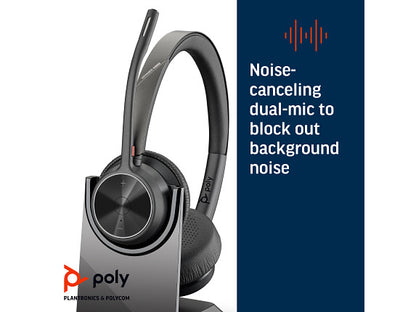 Poly Voyager 4320-M Microsoft Teams Certified Headset with charge stand