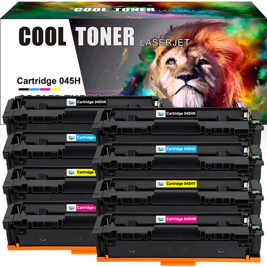 8Pack Toner Sets For Canon 045 045H Color imageCLASS MF632CDW MF634CDW LBP612CDW