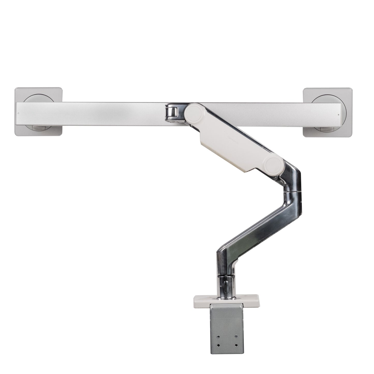 Humanscale M8.1 Adjustable Dual Monitor Arm with Crossbar Clamp Mount M81CMWB2B