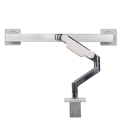 Humanscale M8.1 Adjustable Dual Monitor Arm with Crossbar Clamp Mount M81CMWB2B