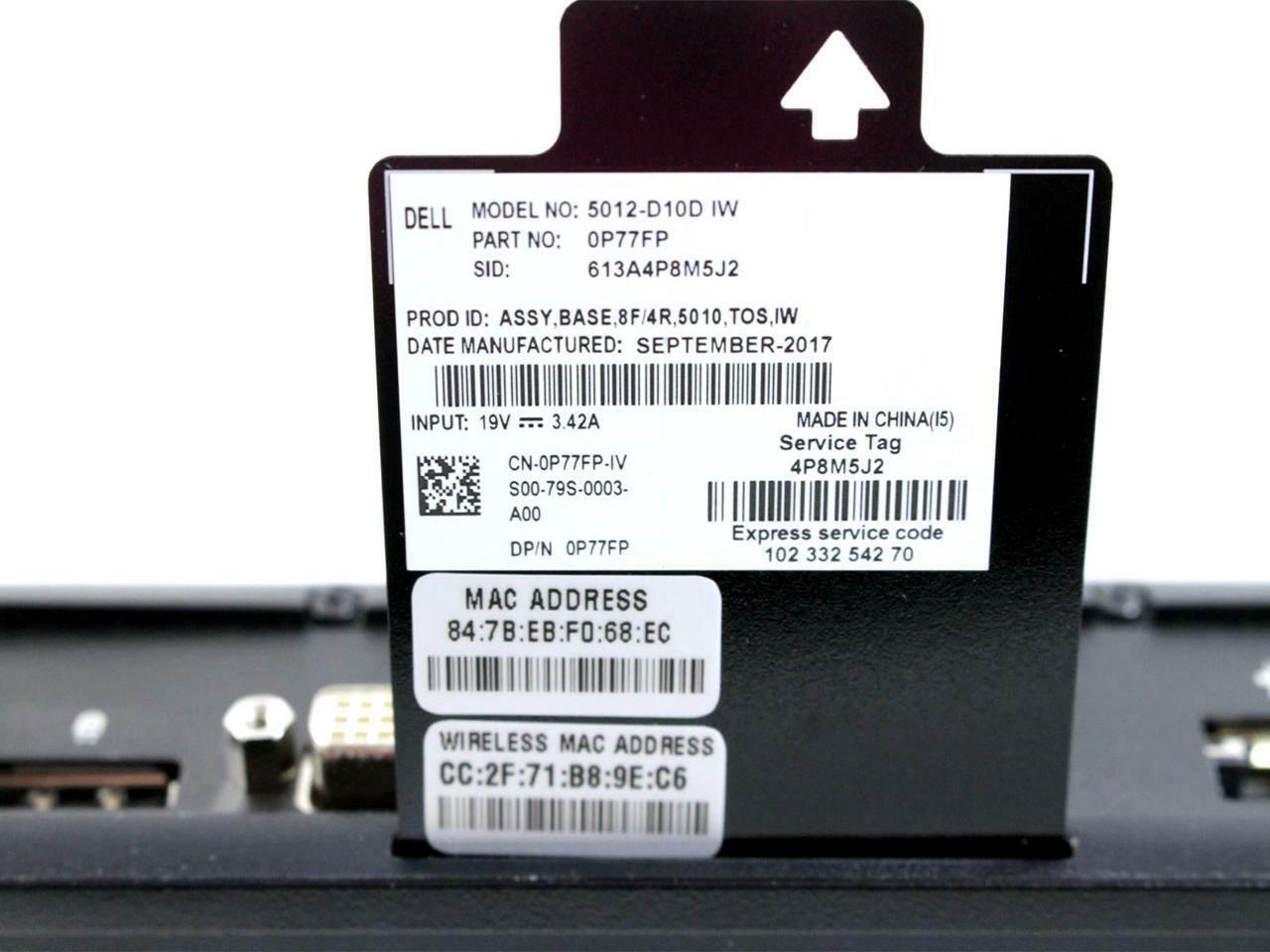 Dell Wyse Dx0D - 5010 Thin Client AMD G-T48E 1.40 GHz 4 GB 8 GB SSD P77FP