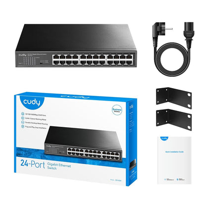 Cudy GS1024 | 24-Port 10/100/1000Mbps Gigabit Ethernet Desktop/Rack-Mount Switch