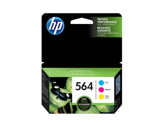 HP 564 3-pack Cyan/Magenta/Yellow Original Ink Cartridges, Per cartridge: ~300