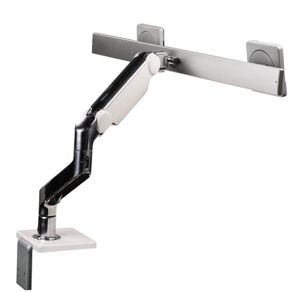 Humanscale M8.1 Adjustable Dual Monitor Arm with Crossbar Clamp Mount M81CMWB2B