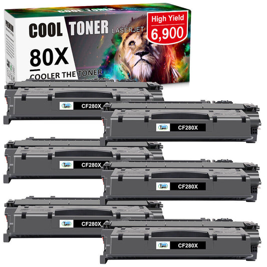 6PK CF280X 80X Toner Cartridge Compatible for HP LaserJet 400 M401dw M401dne INK