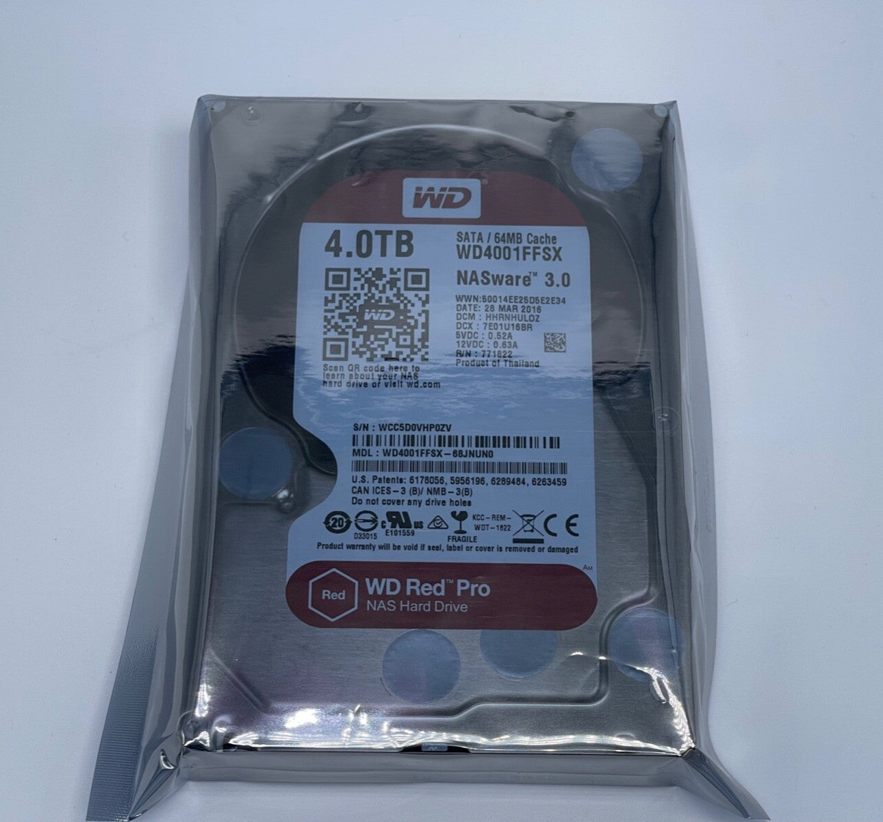 WD Red PRO WD4001FFSX 4 TB 7200 RPM SATA 3.5" 64 MB Cache NAS Hard Drive