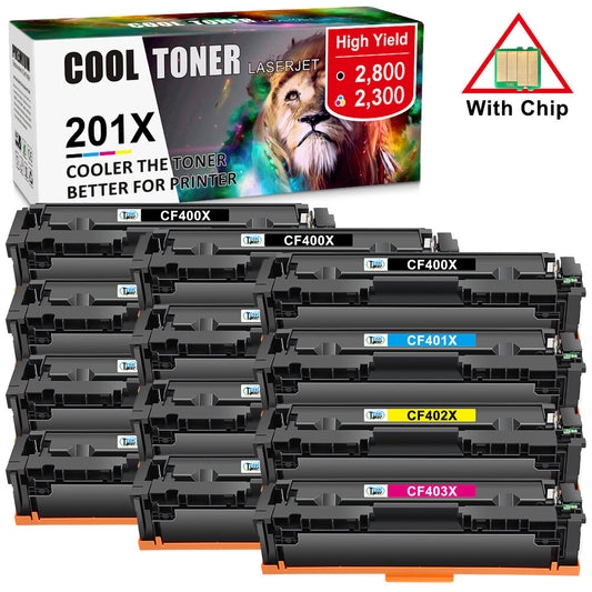 12x CF400X 201X ink Color Toner Compatible for HP LaserJet Pro MFP M277dw M252dw