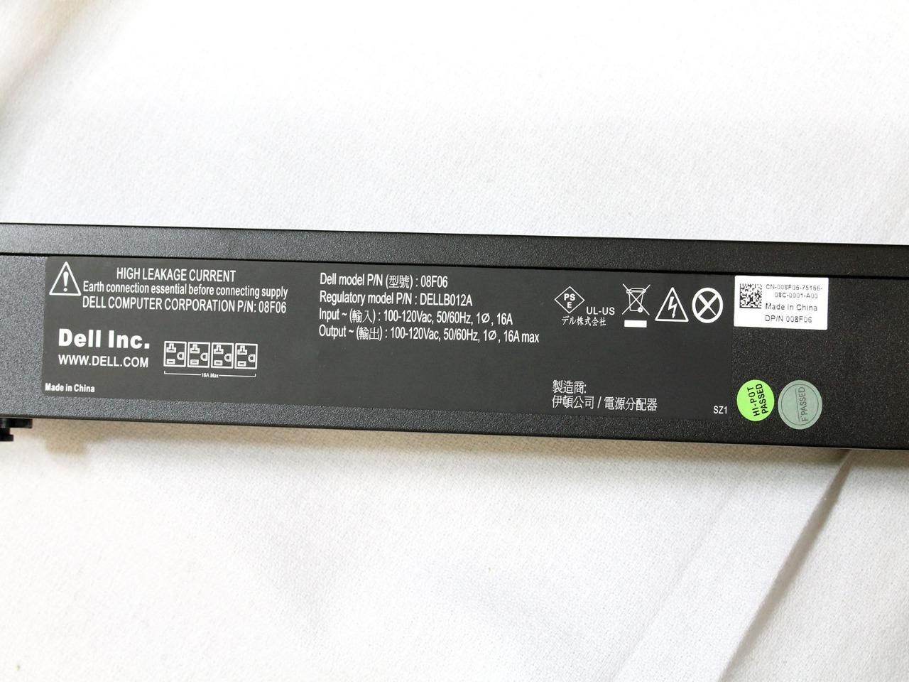 Dell Power Distribution Unit (24) C13 120V 16A 2C9MC DELLB012A 08F06