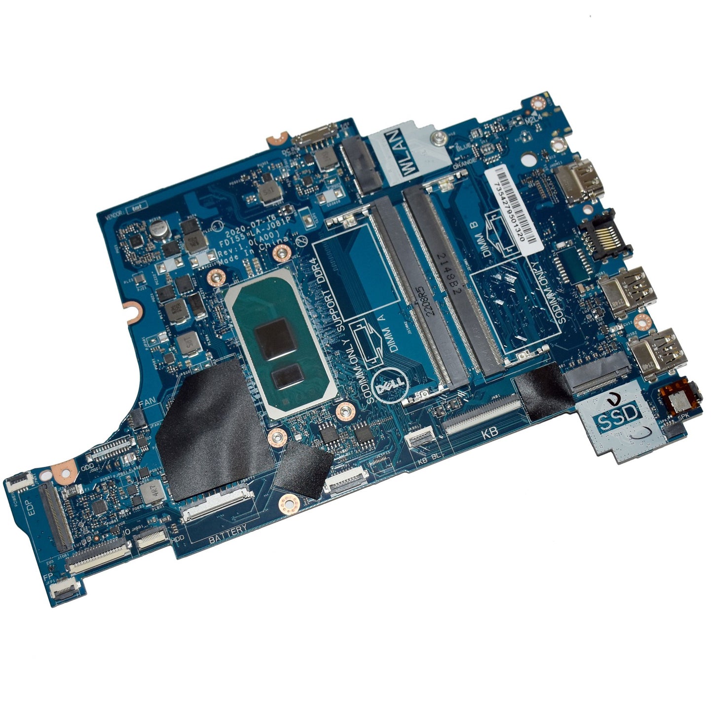 Dell Inspiron 3501 3493 3593 Laptop Motherboard i3-1005G1 1.20GHz LA-J081P TW31C