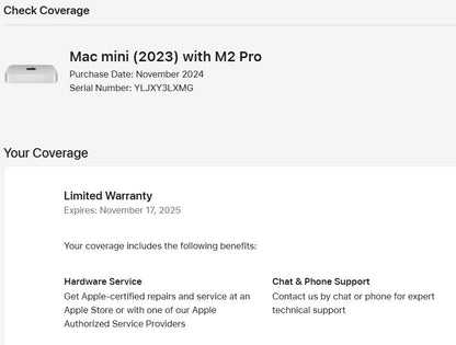 New Apple Mac mini M2 Pro chip 12 core CPU 19 core GPU 32GB RAM 1TB SSD 11/2025
