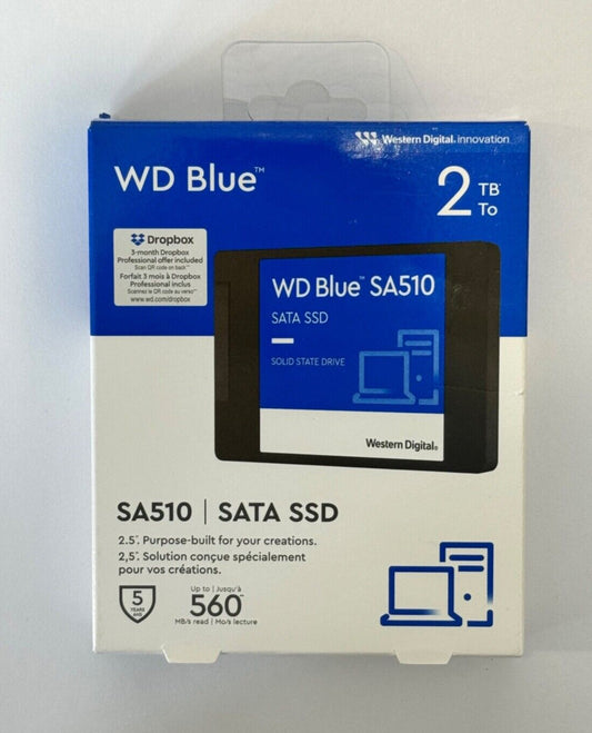 NEW!!! WD Blue SA510 WDS200T3B0A 2 TB Solid State Drive - 2.5" Internal - SATA