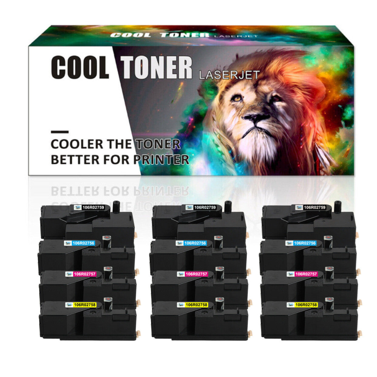12 Pack Toner Compatible for Xerox WorkCentre 6025 6027 Phaser 6020 6022 Printer