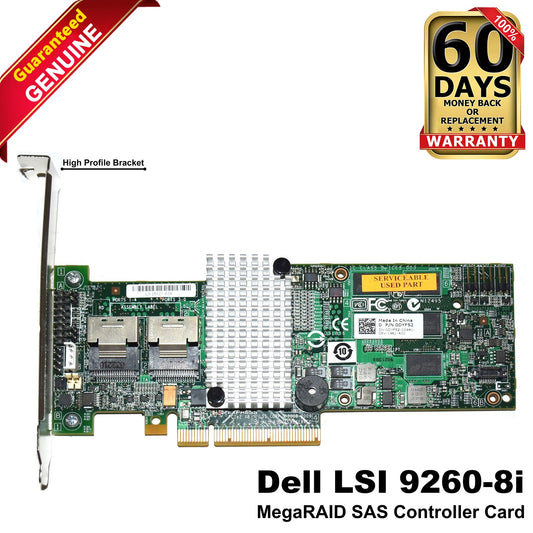 LSI 9260-8i Dell PowerEdge 8-Ports SAS 6Gb/s 512MB FH MegaRAID Controller DYF52 (NOT FOR HOME PC)