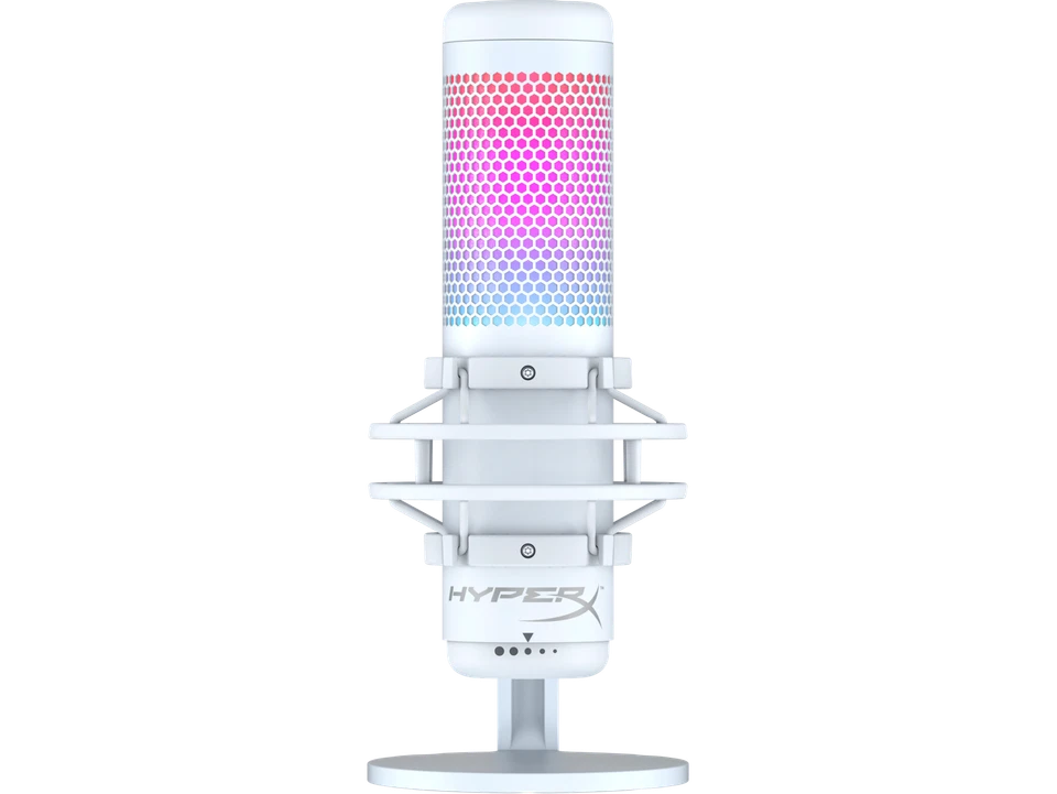 HyperX QuadCast S - USB Microphone (White-Grey) - RGB Lighting
