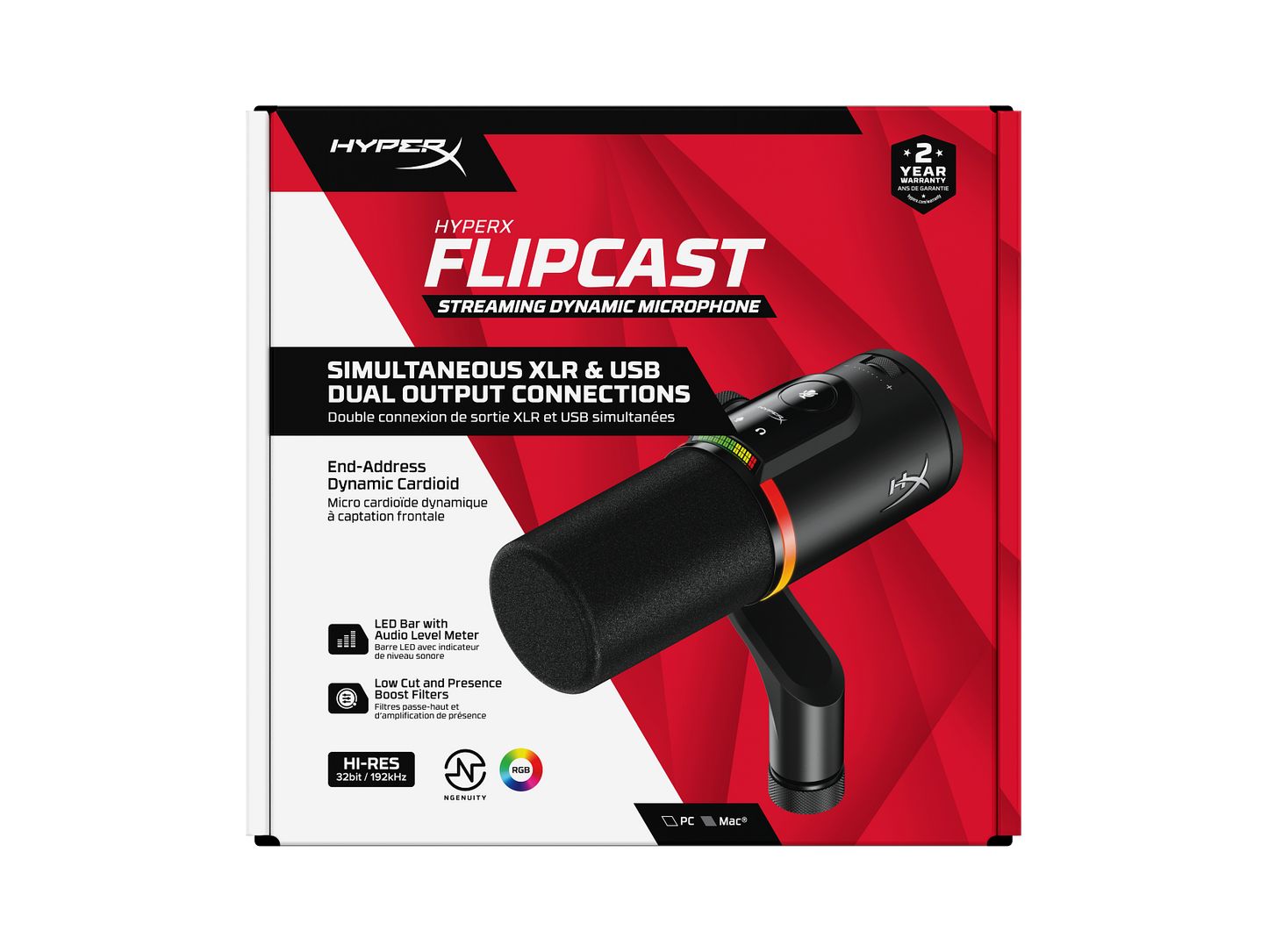 HyperX FlipCast - USB/XLR Dynamic Microphone (Black)