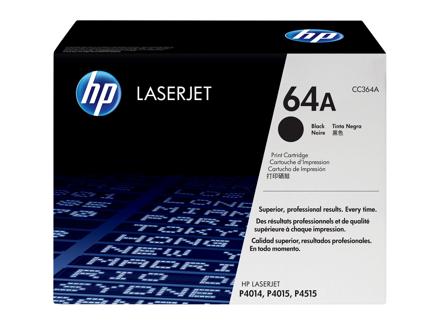 HP 64A Black Original LaserJet Toner Cartridge, ~10,000 pages, CC364A
